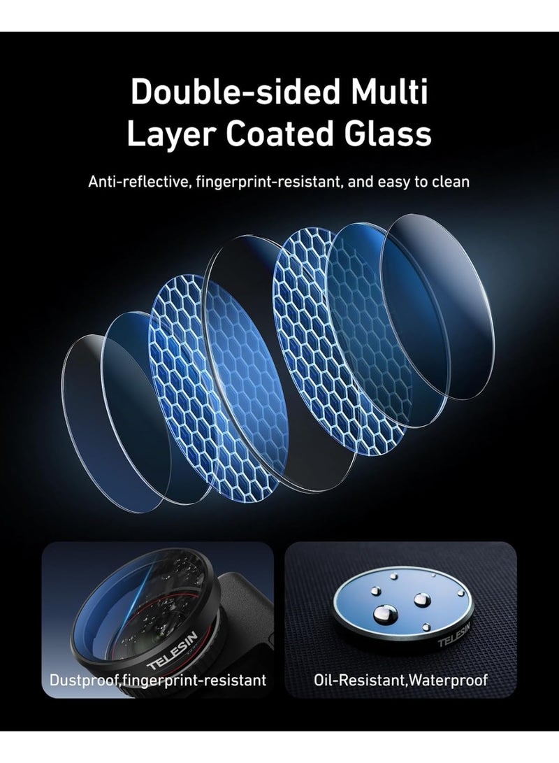 TELESIN CPL ND Filter Kit for DJI Osmo Action 6, 4 Pack CPL ND8 ND16 ND32 Action 6 Filter, Snap-On Neutral Density Polarising Filter, HD Optical Glass/Multi-Coated Filters Creator Combo Accessories - Image 5